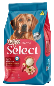 Ração Quatree Select Frango e Arroz Cães Adultos Raças Médias e Grandes