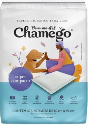 Chamego Compacto tapete higiênico cor branco 60x80cm 30 unidades