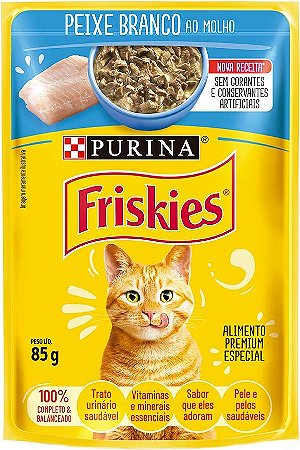 Sachê Friskies Peixe Branco ao Molho para Gatos Adultos