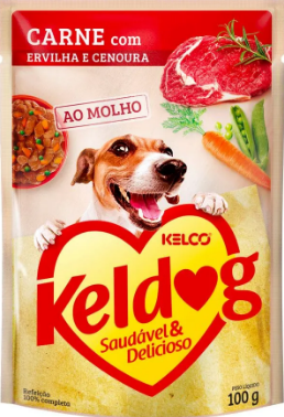 Ração Úmida Keldog Carne, Ervilha e Cenoura 100 g