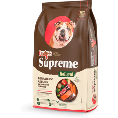 Ração Seca Quatree Supreme Dermasense Cordeiro e Salmão para Cães Adultos Raças Médias e Grandes 15 kg