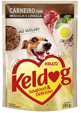 Ração Úmida Keldog Sachê Carneiro, Brócolis e Linhaça