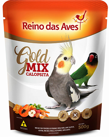 Ração Reino das Aves Gold Mix Calopsita para Pássaros