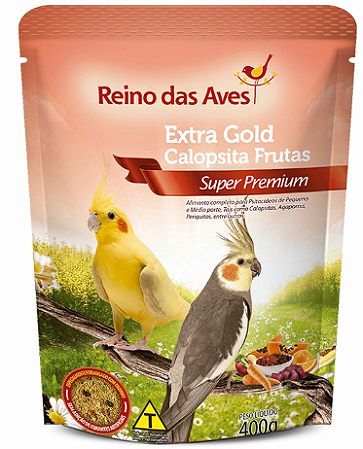 Ração Reino das Aves Extra Gold Frutas para Pássaros