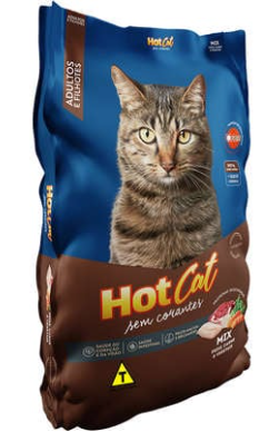 Ração Seca Hot Cat Mix Sem Corantes para Gatos Filhotes e Adultos 10kg