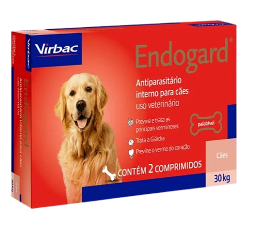 Vermífugo Endogard Cães até 30kg Com 2 comprimidos