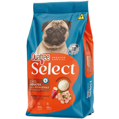 Ração Quatree Select Frango e Arroz Cães Adultos Raças Pequenas 10 kg