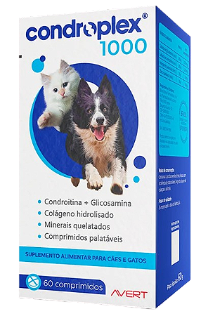 Condroplex 1000 Suplemento com 60 Comprimidos Cães e Gatos