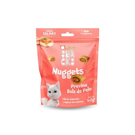 Snack Quatree Nuggets Previne Bolas de Pelos Sabor Salmão para Gatos 150 gr
