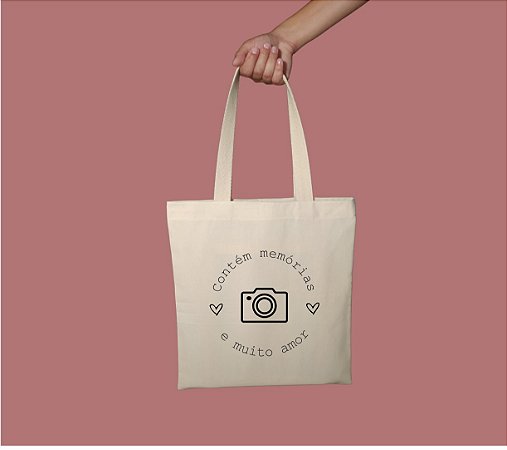 Ecobag 40x45 "Contém memórias e muito amor"