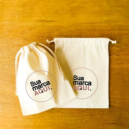 Saquinho de algodão cru personalizado 10x12