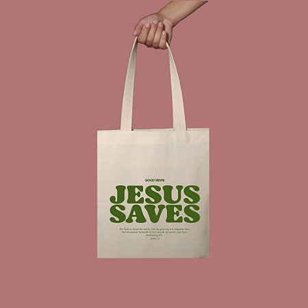 Ecobag de Lona 35x40 "Jesus Saves"