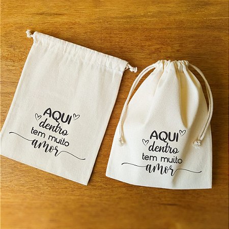 Saquinho de algodão| Aqui dentro tem muito amor