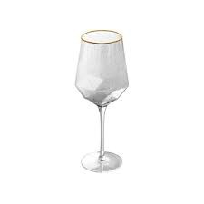 Conjunto 2 Taças De Cristal Para Vinho 600 ml Borda Dourada Linha Taj Wolff