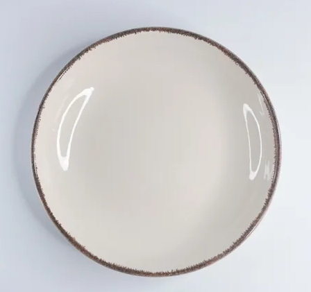 Prato Fundo Porcelana Creme Rustica 21cm
