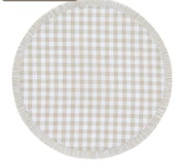 Jogo Americano 38cm Trama Vichy Taupe Conjunto 6