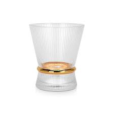 Conjunto 4 copos Com Filete Dourado