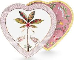 La Majorelle Set/2 Heart Shape Plates Pink
