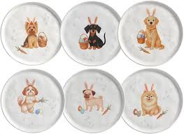 Conjunto 6 Pratos de Sobremesa Doguinhos Bio