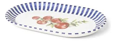 Travessa Aquarelle Pomodoro e Basilico em Cerâmica Listras