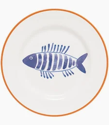 Prato sobremesa Aquarelle Nautico Laranja