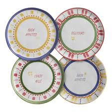 Conjunto de 4 Pratos Rasos Cerâmica Summer Branco 27.5cm Scalla