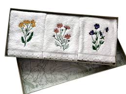 Set Toalha Lavabo Garden - 3 Toalhas 50cm x 35cm
