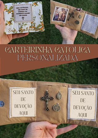 Carteirinha católica personalizada