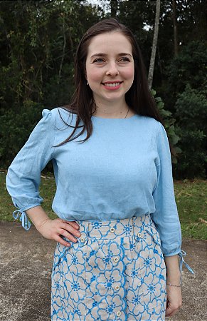 Blusa Margarida Azul Claro