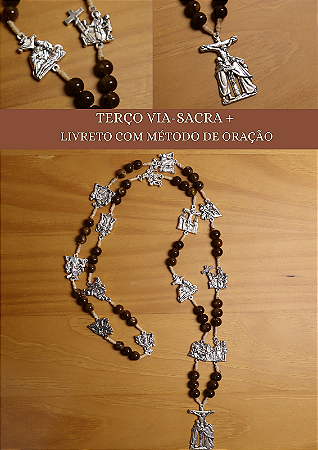 [PRÉ-VENDA] Kit: Terço Via Sacra + livreto com método de oração