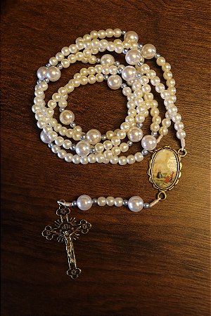 Rosário 150 Ave-Marias branco - N.S. de Fátima