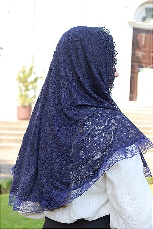Véu Stella Maris (azul marinho)