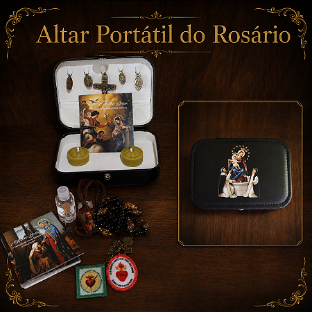 Altar Portátil do Rosário - 15 mistérios em cartões