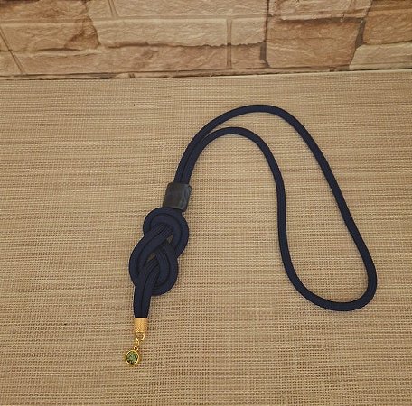 Colar de Corda Náutica Azul com Resina
