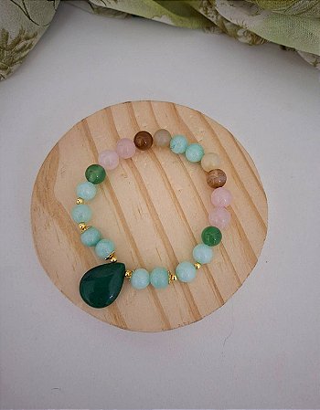 Pulseiras em Jade com Pingente Gota