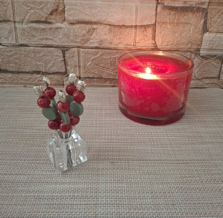 Pega Petiscos Natal com Resina com Suporte Acrílico