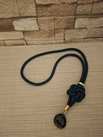 Colar de Corda Náutica Longo Verde Esmeralda com Resina