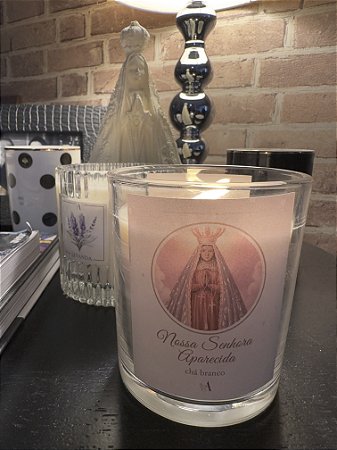 Vela Nossa senhora Aparecida - chá branco e verbena
