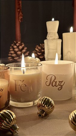 Vela Vidro Palavra Fé