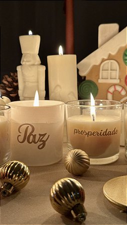 Vela Vidro Palavra Paz
