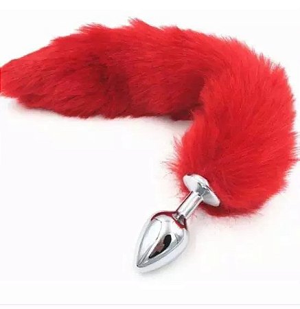 Plug Anal Rabo de Raposa Vermelho P