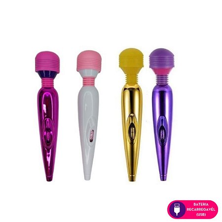 Massageador Varinha Magica com Multivelocidades Recarregável