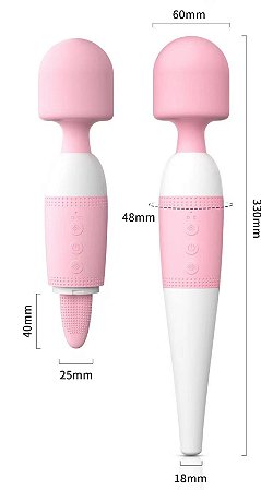 Massageador Varinha Magica com Língua e 10 Modos de Vibração Recarregável