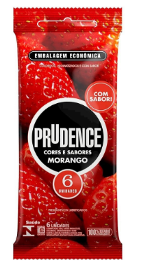 Preservativo Morango Com 6 Unidades Prudence
