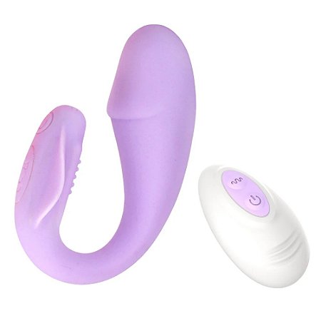 Vibrador de Casal em Formato de Glande com Controle sem Fio