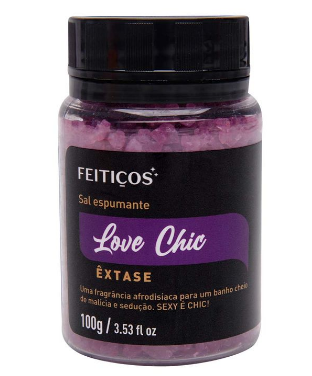 SAIS DE BANHO ESPUMANTE LOVE CHIC ÊXTASE 100G FEITIÇOS