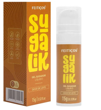 SUGALIK SUGADOR LÍQUIDO COMESTÍVEL COM EXTRATO DE JAMBU 15G DOCE DE LEITE