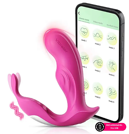 Vibrador com estimulador clitoriano por aplicativo
