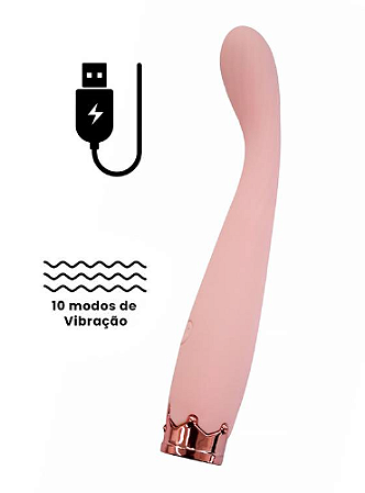 Vibrador Estimulador Ponto G - 10 modos de vibração - Recarga via USB