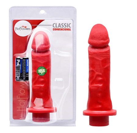 PÊNIS VIBRADOR CONTROLE INTERNO 16 X 4CM HOT FLOWERS